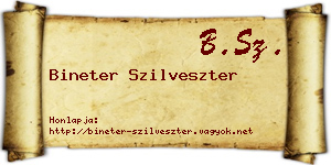 Bineter Szilveszter névjegykártya